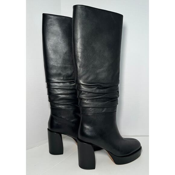 NEW 3.1 Phillip Lim Naomi Slouchy Knee High Black Leather Platform Boot Size 38 - Picture 3 of 6